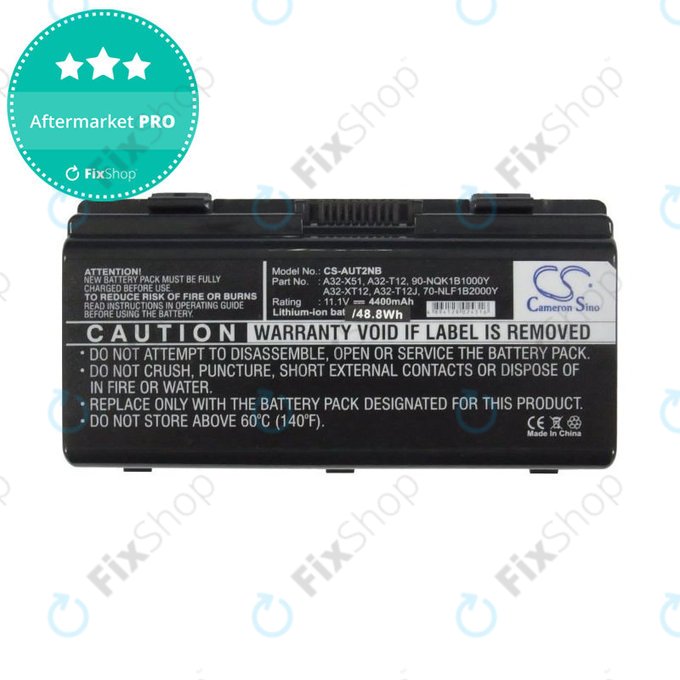 Battery for Asus X51RL, T12Jg, T12C, X51L, 4400mAh, Li-Ion, 11.1V, A32-X51, HQ