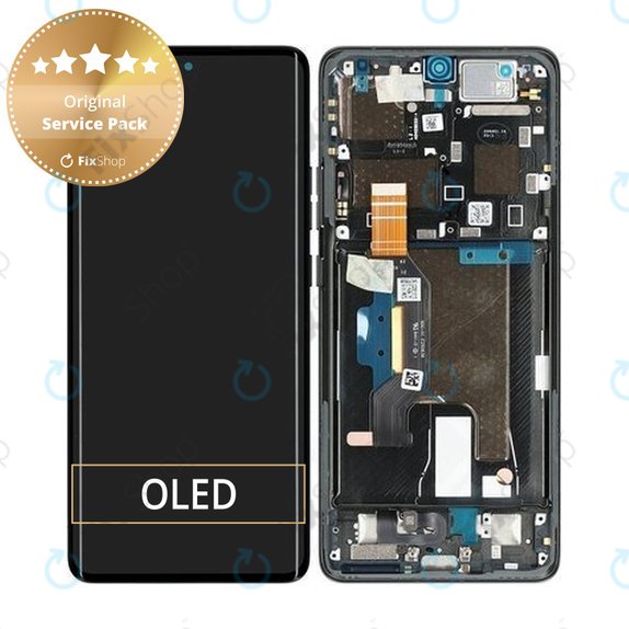 Motorola Edge 50 Ultra - LCD Display + Touch Screen + Frame (Forest Grey) - 5D68C24483 Genuine Service Pack