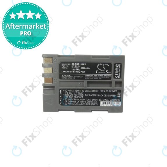 Nikon D50, D70, D80, D90, D100, D200, D300, D700, D900 - Battery EN-EL3e Li-Ion 2000mAh HQ