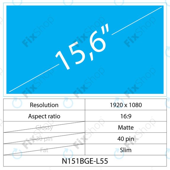 15.6 LCD Slim Matte 40 pin Full HD