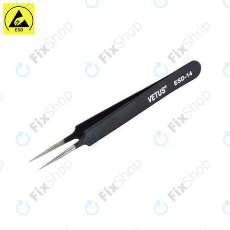 Vetus ESD-14 - Antistatic Metal Tweezer with Straight-Pointed Tip (110mm)