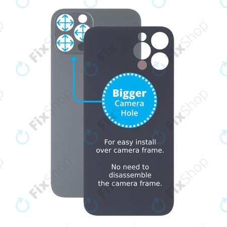 Apple iPhone 13 Pro Max - Rear Housing Glass with Bigger Camera Hole (Graphite)