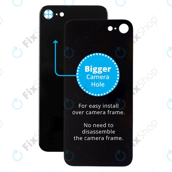 Apple iPhone SE (3rd Gen 2022) - Rear Housing Glass with Bigger Camera Hole (Midnight)