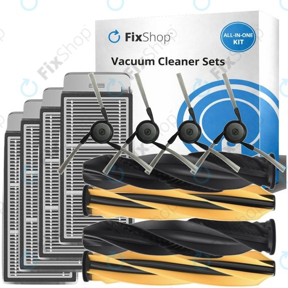 Replacement set for Dreame X50 Ultra, L50 Ultra, L40s Ultra, L40s Pro Ultra, X50 Master, Mova V50 (2 pairs of Main brushes, 4x Filter, 4x Side brush)