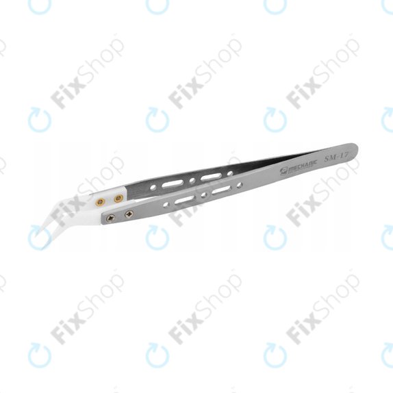 Precision Heat Resistant Ceramic Tweezer with Curved Tip, Mechanic SM-17