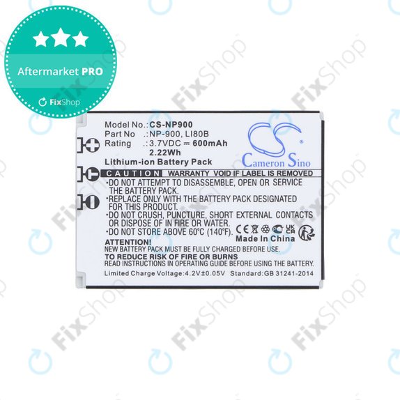 Battery for Agfa, Aosta, Avant, Benq, Minolta, Olympus, Polaroid, 600mAh, Li-Ion, 3.7V, Li-80B, HQ