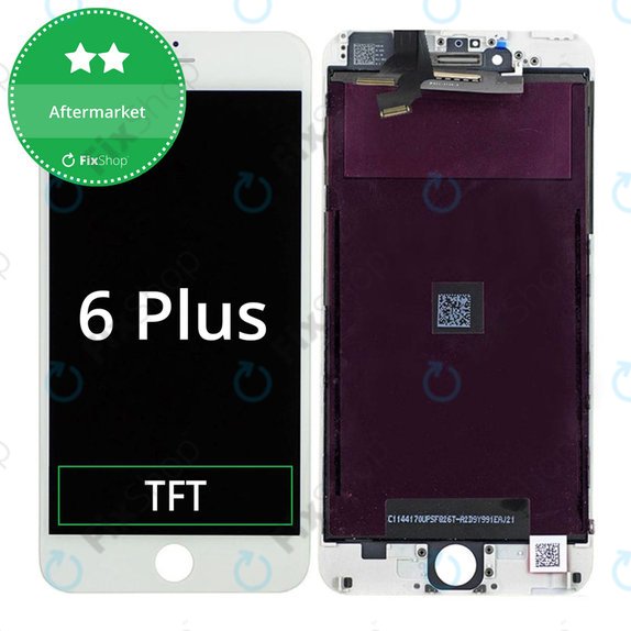 Display for iPhone 6 Plus, White, Touch Screen with Frame