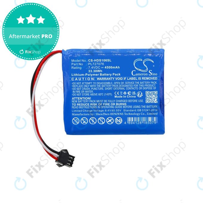 Battery for Hantek DSO-1062B, DSO-1202B, DSO-1202S, 4500mAh, Li-Pol, 7.4V, PL727076, HQ