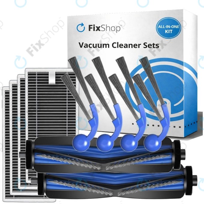 Replacement set for Ecovacs T80 Omni, T80 (2x Main brush, 4x Filter, 4x Side brush)