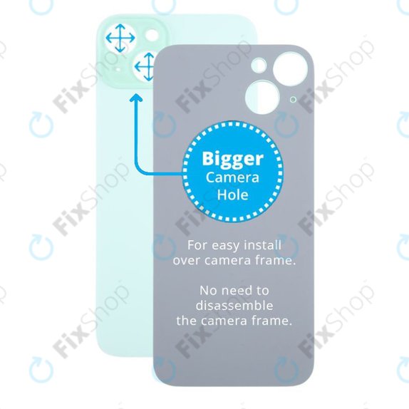 Apple iPhone 15 Plus - Rear Housing Glass with Bigger Camera Hole (Green)