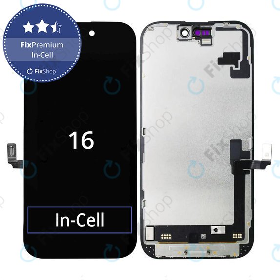 Display In-Cell FHD for iPhone 16, Touch Screen with Frame, FixPremium