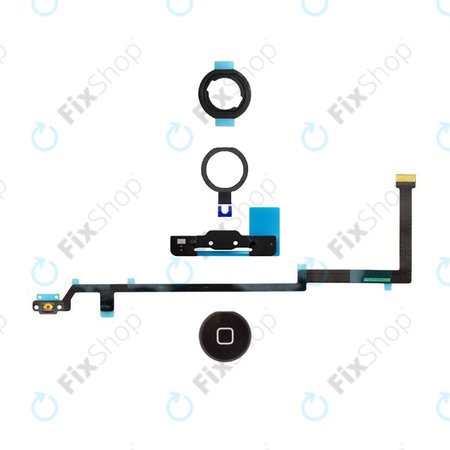 Apple iPad Air - Home Button + Flex Cable + Bracket + Plastic Circle + Gasket (Black)