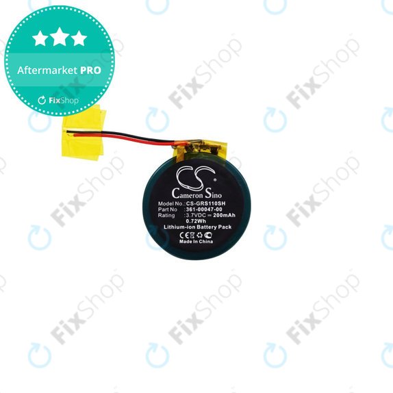 Battery for Garmin Approach S1, S3, S4, Forerunner 110, 210, S1, 200mAh, Li-Ion, 3.7V, 361-00047-00, HQ