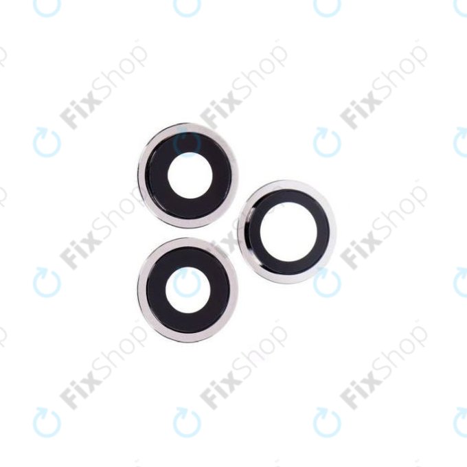 Apple iPhone 12 Pro - Rear Camera Lens with Frame (Silver) - 3pcs