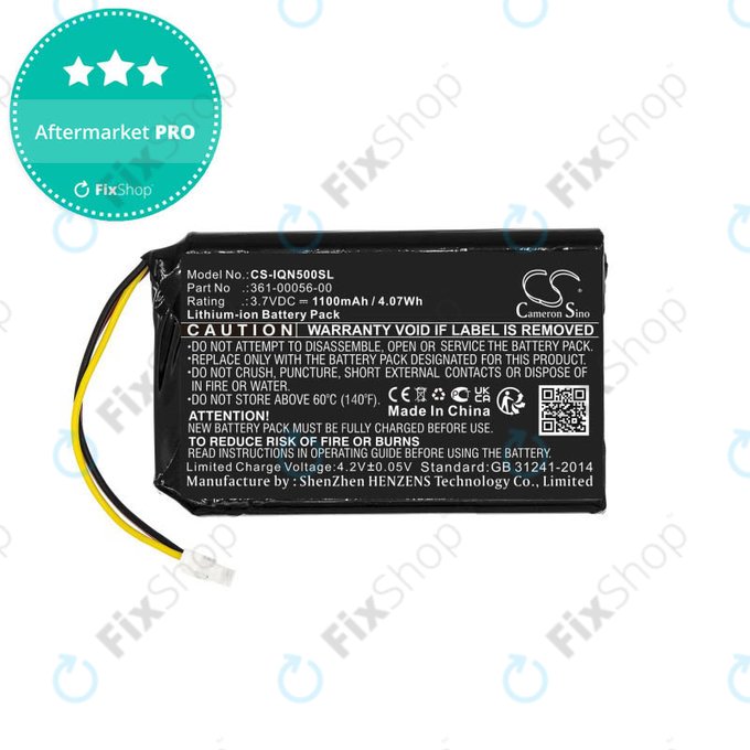 Garmin Drive 50 LM, 51LMT, 51LMT-S, DriveSmart 5 LMT, Nuvi 30, 50, 50LM, 52, 52LM, 52LMT, 55, 55LM, 55LMT - Battery 361-00056-00, 361-00056-50 1100mAh HQ