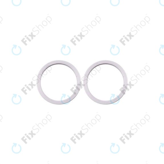 Apple iPhone 11, 12, 12 Mini - Rear Camera Lens Frame (White) - 2pcs
