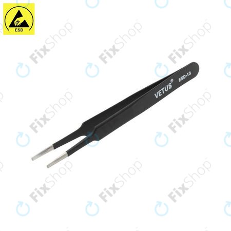 Vetus ESD-13 - Antistatic Metal Tweezer with Flat Tip (115mm)