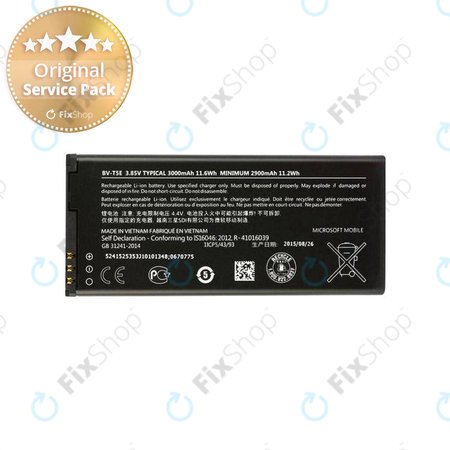 Microsoft Lumia 950,950 LTE,950 Dual - Battery BV-T5E, 2900mAh - 0670775 Genuine Service Pack