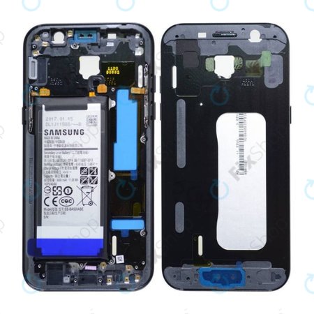 Samsung Galaxy A5 A520F (2017) - Middle Frame + Battery (Black) - GH82-13664A