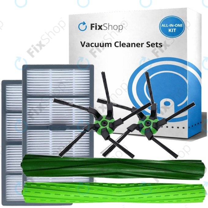 Replacement set for iRobot Roomba S9, S9+ (1 pair of Main brushes, 2x Filter, 2x Side brush)