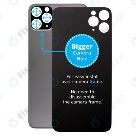 Apple iPhone 11 Pro Max - Rear Housing Glass with Bigger Camera Hole (Space Gray)