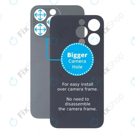 Apple iPhone 13 Pro - Rear Housing Glass with Bigger Camera Hole (Graphite)