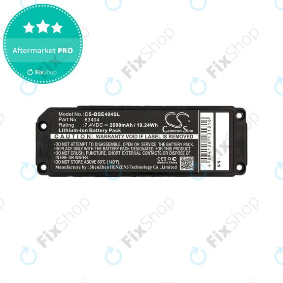 Battery for Bose 413295, Bose SoundLink Mini, 2600mAh, Li-Ion, 7.4V, 063404, HQ