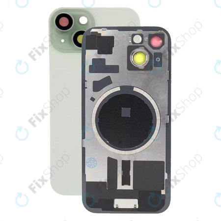 Apple iPhone 15 - Rear Housing Glass + Camera Lens + Metal Plate + Magsafe Magnets (Green)