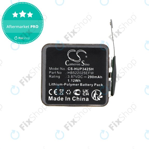 Battery for Huawei Watch GT3 42mm, Watch GT3 Pro 42mm, 290mAh, Li-Pol, 3.87V, HB522025EFW, HQ