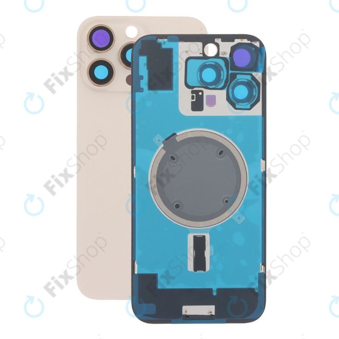 Apple iPhone 16 Pro Max - Rear Housing Glass + Camera Lens + Metal Plate + Magsafe Magnet (Desert Titanium)