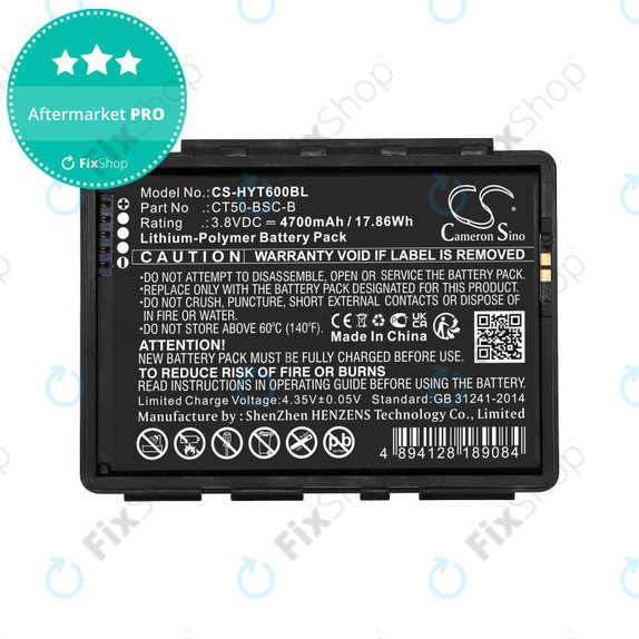 Battery for Honeywell CT50, Dolphin CT60, 4700mAh, Li-Pol, 3.8V, CT50-BSC-B, HQ