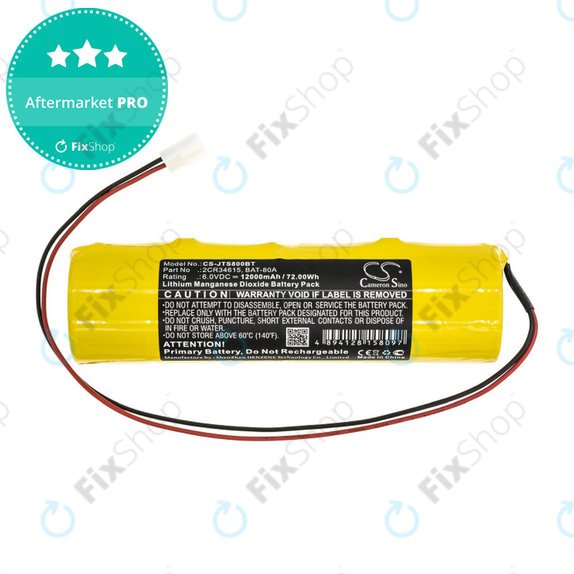 Battery for Jablotron JA80A, 12000mAh, Li-MnO2, 6V, 2CR34615, HQ