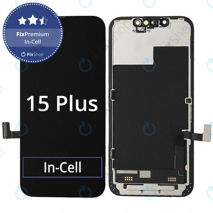Display In-Cell FHD for iPhone 15 Plus, Touch Screen with Frame, FixPremium