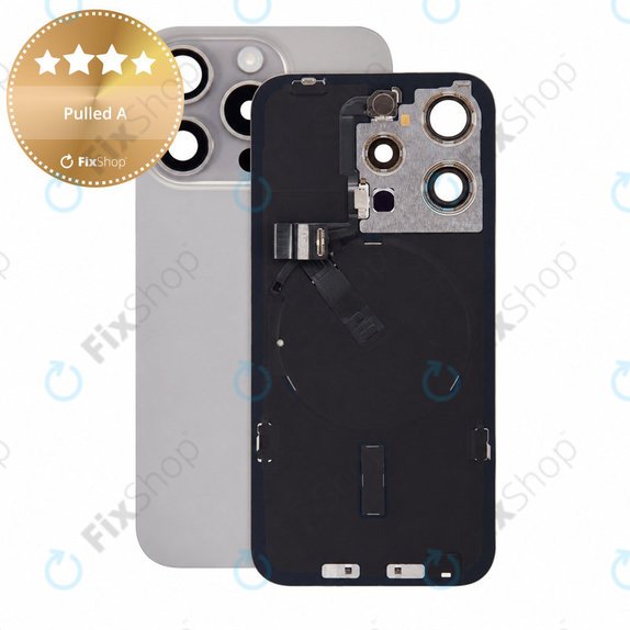 Rear Housing Glass for iPhone 15 Pro, Natural Titanium, Pulled A