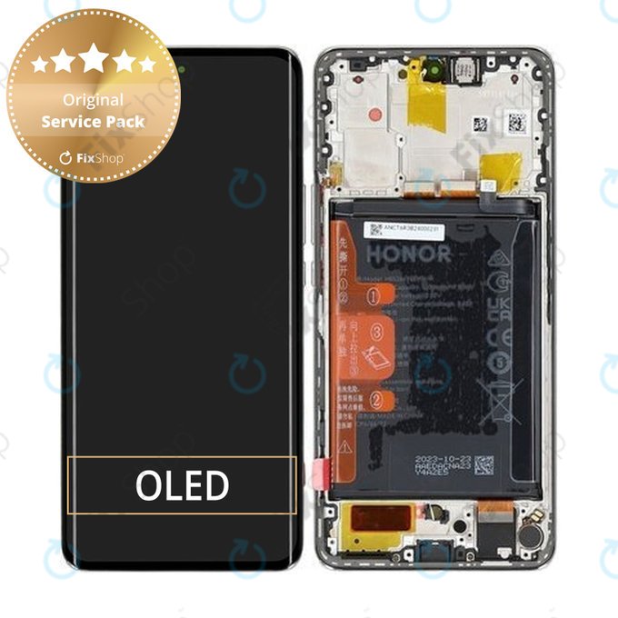 Honor Magic6 Lite - LCD Display + Touch Screen + Frame + Battery (Orange) - 0235AHHS, 0235AHHT Genuine Service Pack