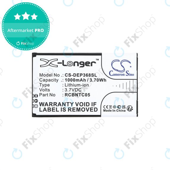 Battery for Doro Primo 368, 1000mAh, Li-Ion, 3.7V, RCBNTC05, HQ