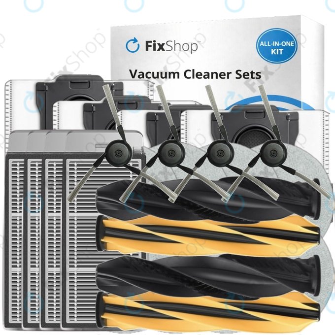 Replacement set for Dreame X50 Ultra, L50 Ultra, L40s Ultra, L40s Pro Ultra, X50 Master, Mova V50 (2 pairs of Main brushes, 4x Filter, 4x Side brush, 8x Mop cloth, 4x Dust bag)