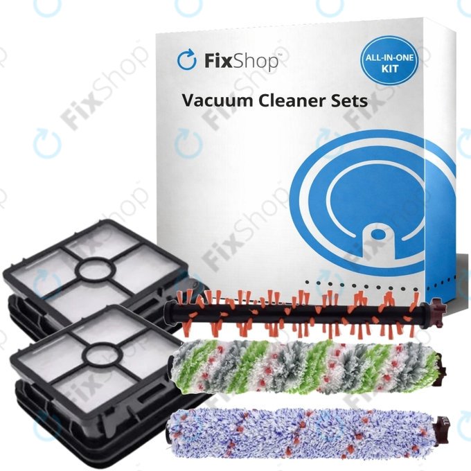 Replacement set for Bissell Crosswave 17132, 2225N, 2582N, 3551N (1x rotating brush for carpets, 1 pair of rotating brushes for various surfaces, 2x Filter)