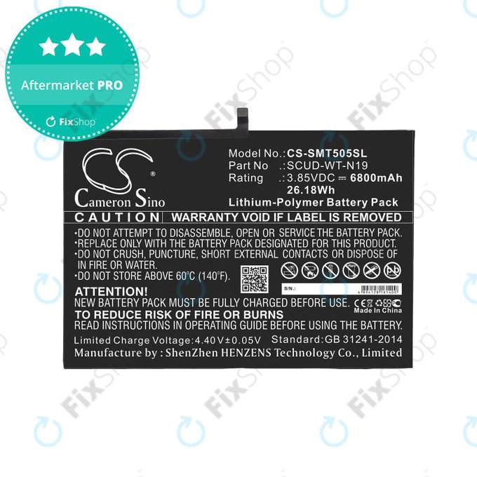 Battery for Samsung Galaxy Tab A7, 6800mAh, Li-Pol, 3.85V, SCUD-WT-N19, HQ
