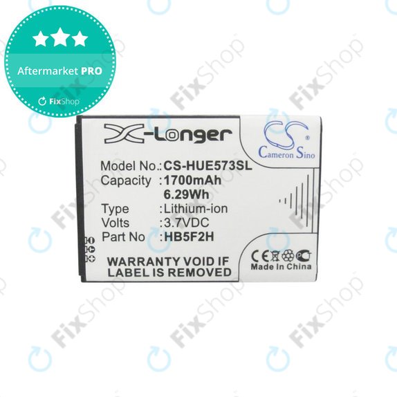 Battery for Huawei E5330, 1700mAh, Li-Ion, 3.7V, HB5F2H, HQ
