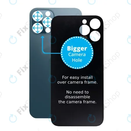 Apple iPhone 12 Pro - Rear Housing Glass with Bigger Camera Hole (Blue)