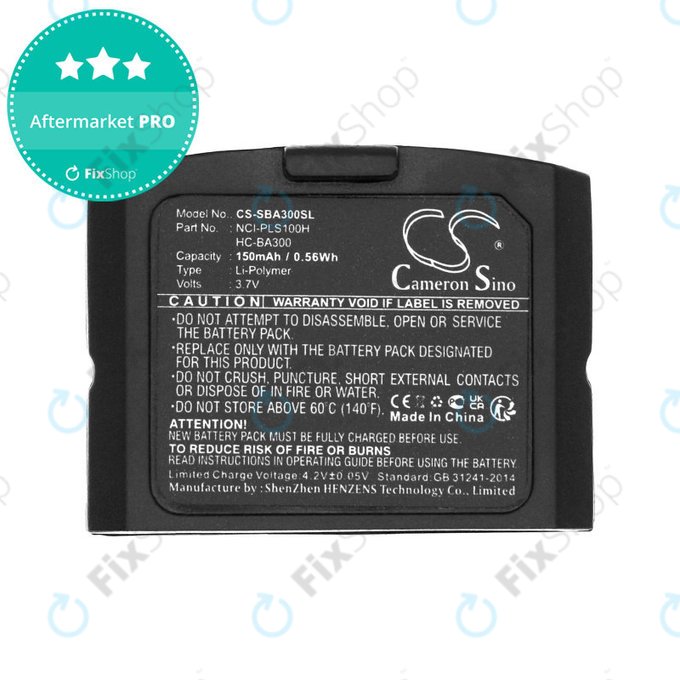 Battery for Sennheiser IS 410, IS 4200, RR 4200, SET 830, SET 840, 150mAh, Li-Pol, 3.7V, HC-BA300, HQ