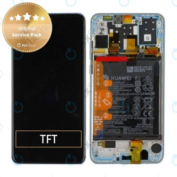 Huawei P30 Lite (2020) - LCD Display + Touch Screen + Frame + Battery (Breathing Crystal) - 02353FQK, 02352VBG Genuine Service Pack