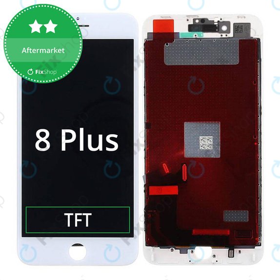 Display for iPhone 8 Plus, White, Touch Screen with Frame