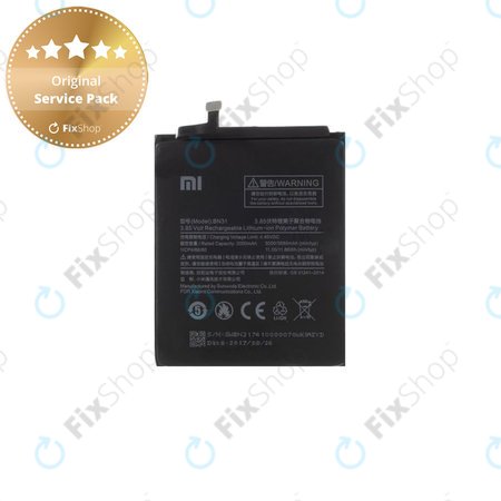 Xiaomi Redmi Note 5A, Redmi S2 (Redmi Y2) - Battery BN31 3080mAh - 46BN31G05014 Genuine Service Pack
