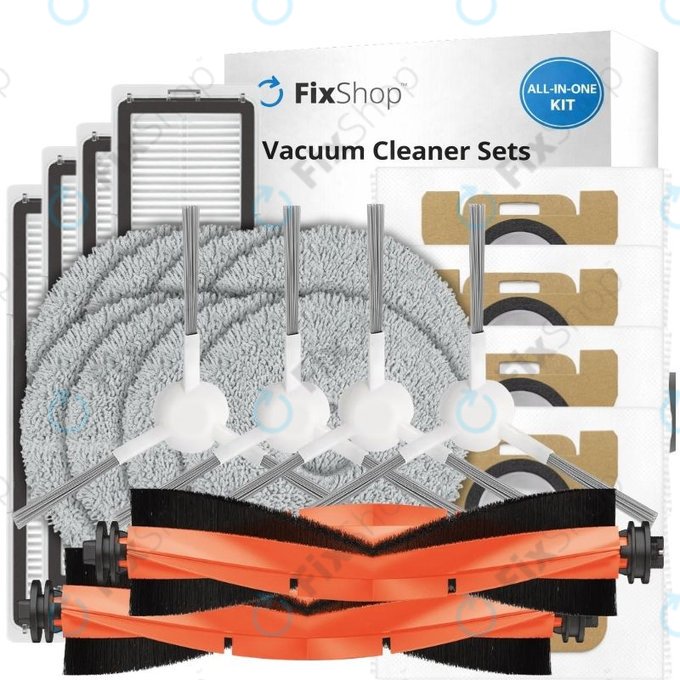 Replacement set for Xiaomi Robot Vacuum X10 (2x Main brushes, 4x Filters, 4x Side brushes, 4x Mop cloths, 4x Dust bags)