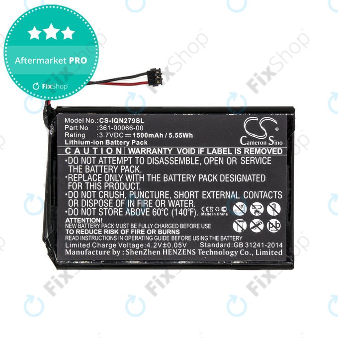 Battery for Garmin Nüvi 2757, 1500mAh, Li-Ion, 3.7V, 361-00066-00, HQ