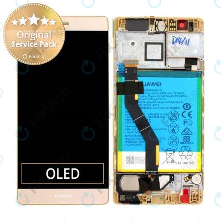 Huawei P9 Plus - LCD Display + Touch Screen + Frame + Battery (Gold) - 02350SUQ, 02350SUW Genuine Service Pack