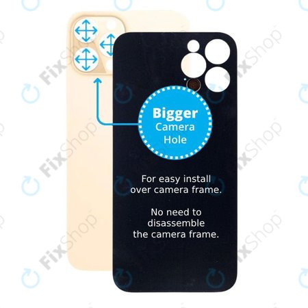 Apple iPhone 12 Pro Max - Rear Housing Glass with Bigger Camera Hole (Gold)