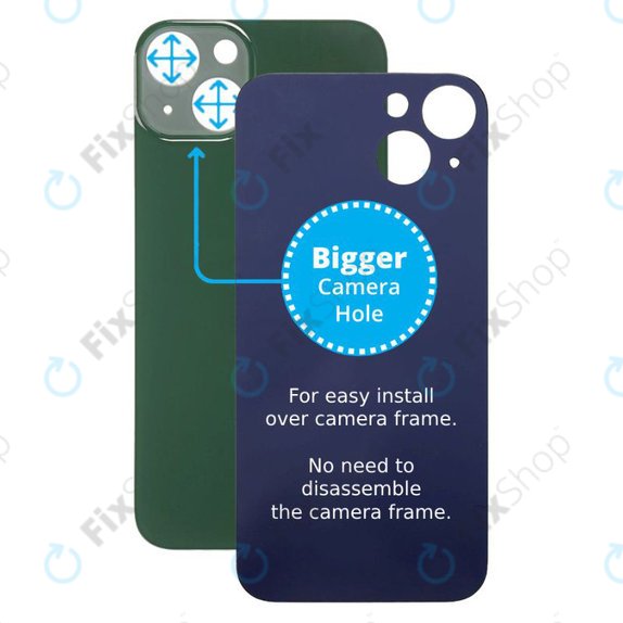 Apple iPhone 13 - Rear Housing Glass with Bigger Camera Hole (Green)